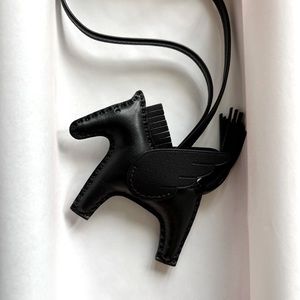 HERMES Milo Lambskin Grigri Rodeo Pegase Horse Bag Charm